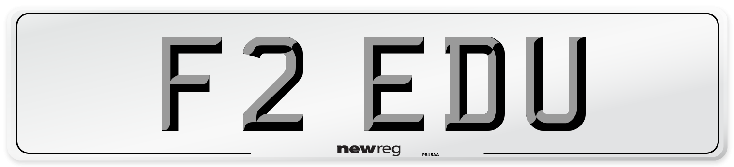 F2 EDU Number Plate from New Reg
